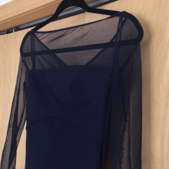 Chiara Boni  Mesh Boat-Neck Long-Sleeve Gown - Picture 7 of 8